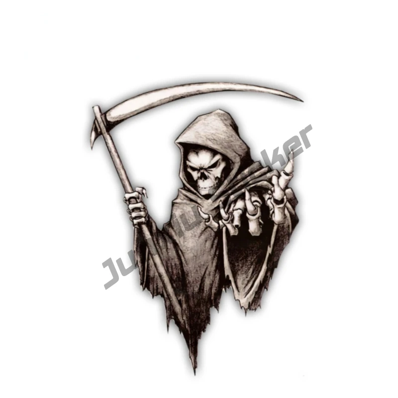 

New Creative Decals Vinyl Grim Reaper Car Stickers Car Styling Waterproof Laptop Motor JDM Refit Car Accessories PVC13x12cm