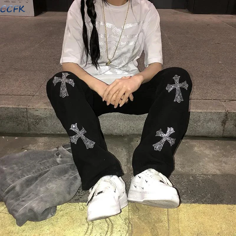 Брюки женские и мужские прямые в стиле хип-хоп |