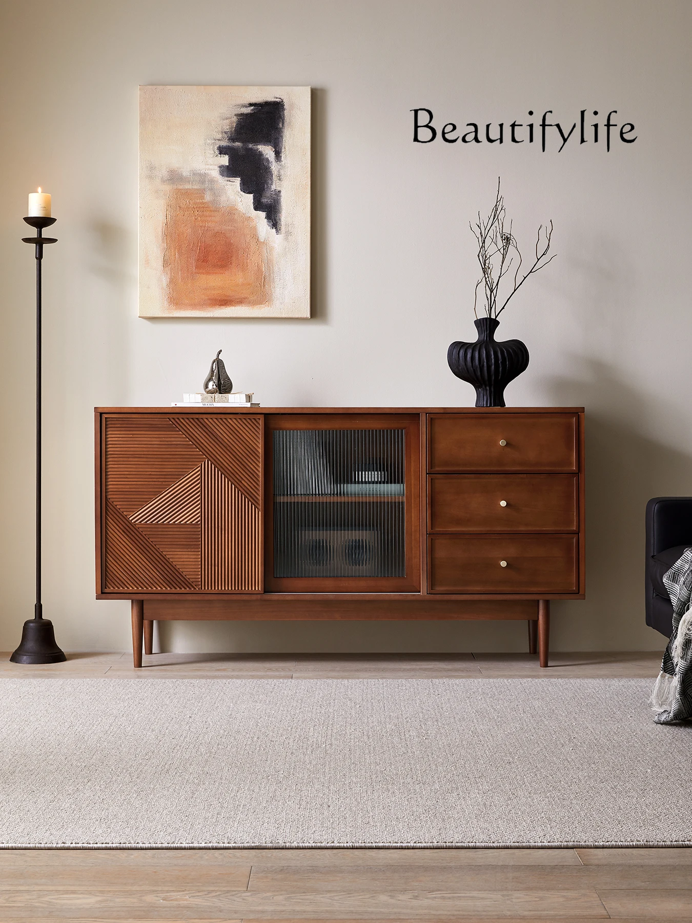 w stylu vintage kredens z litego drewna szafka na herbatę salon do przechowywania montowana ścianie komoda bukszpanu