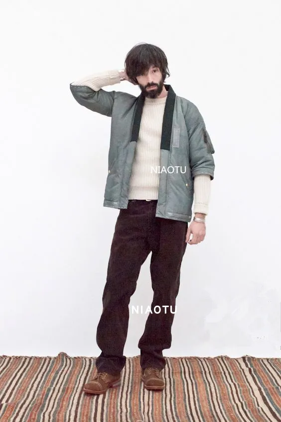 New Arrival Original China-Chic Short Taoist Robe Cotton Men's Short Padded Coat Down Jacket Male Loose Parka Non Visvim Dcdt