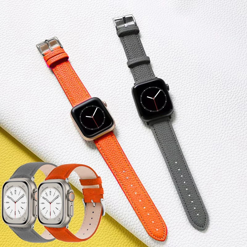 

Leather Strap For Apple Watch Band Ultra 49mm 45mm 41mm 44mm 40mm 42mm 38mm Watchband Correa Bracelet iWatch Series 5 3 SE 6 7 8