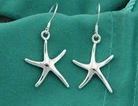 anglang fashion silver colour starfish earrings for women wedding engagement jewelry