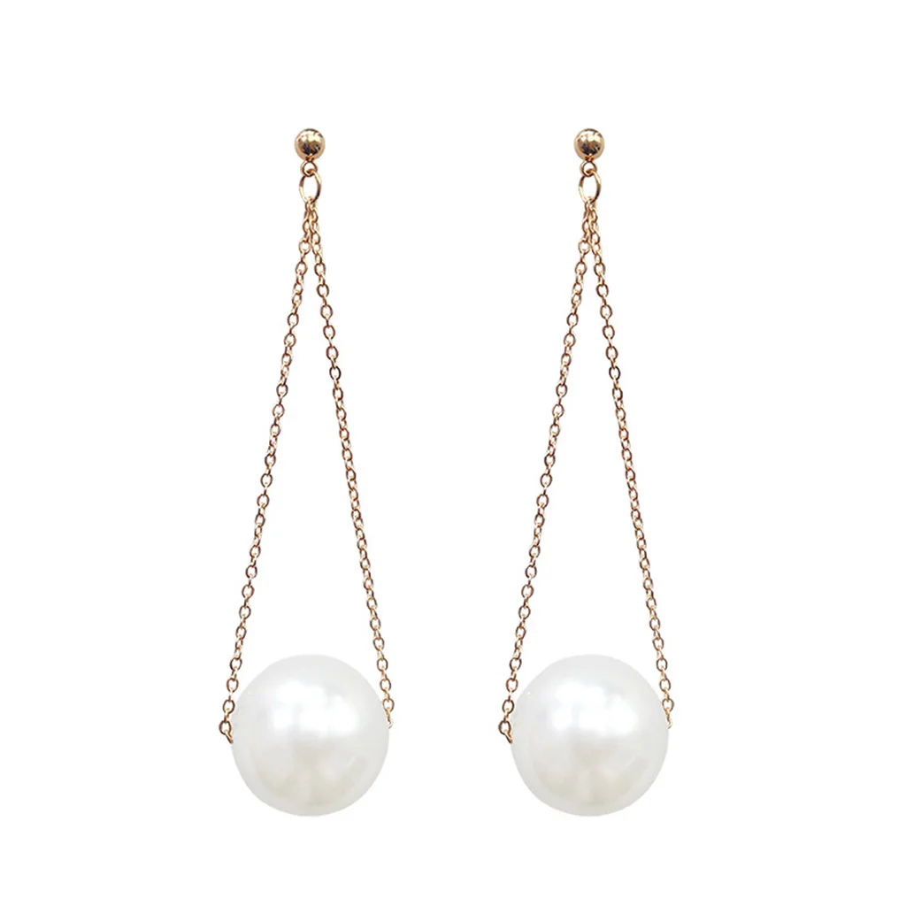 

Artificial Pearl Earrings Fashion Women Temperament Long Earring Simple Wild Ear