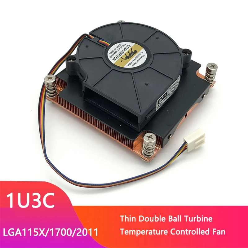 

COOLSERVER 1U3C Server CPU Cooler Radiator Heatsink Copper Workstation Computer Active Cooling Quiet Fan For Intel LGA 2011 115X