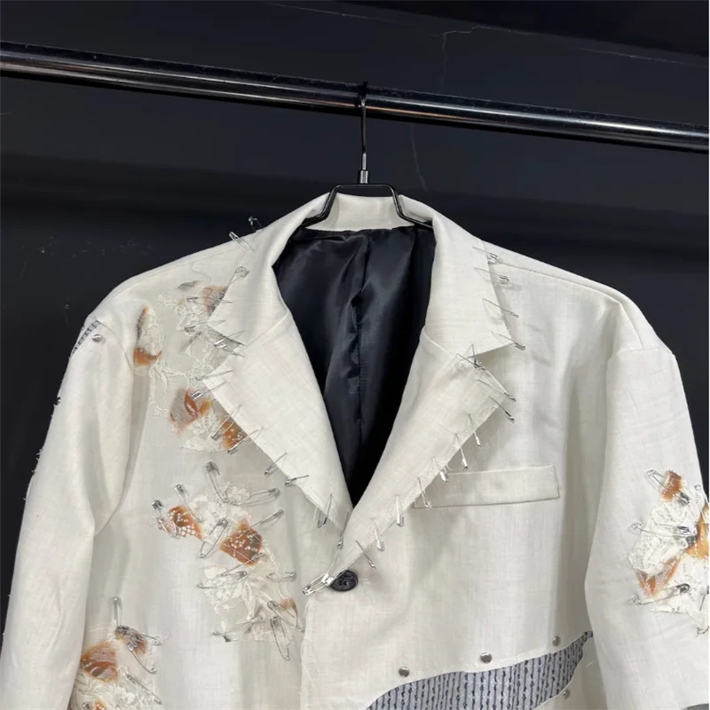 [Индивидуальный пошив] мужской пиджак низкого размера с нашивками для холодного