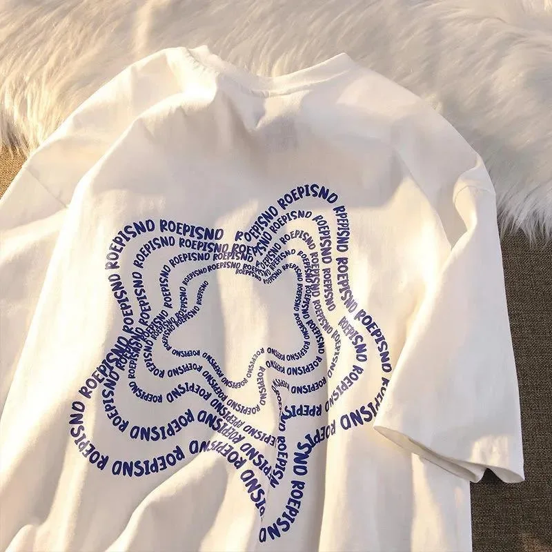 

Футболка женская свободного покроя с коротким рукавом, топ с надписью, уличная рубашка со звездами, Готическая парная одежда оверсайз, Y2k, лето