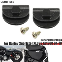 battery covers clip battery left side cover clips mount for harley sportster xl883 xl1200 48 72 04 2018 motorcycle black plastic