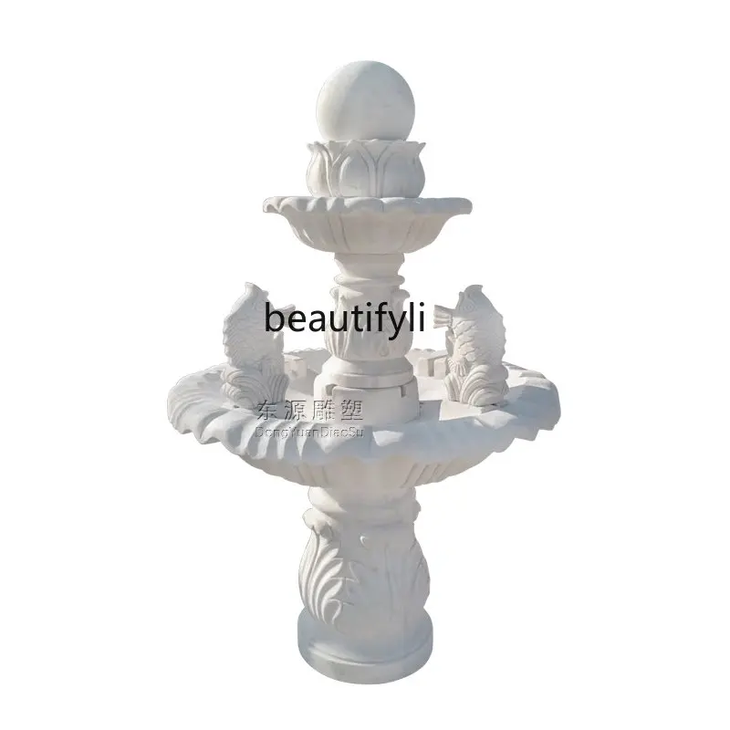 

Фонтан с резьбой по камню, Мраморная проекция, уличный водный поток для двора, квадратный водный спрей с Европейским ландшафтом