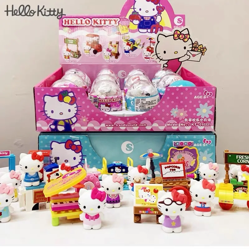 

Sanrio, Hello Kitty Капсульная игрушка Melody Cinnamoroll Kuromi Gashapon Куклы Детские подарки строительные блоки