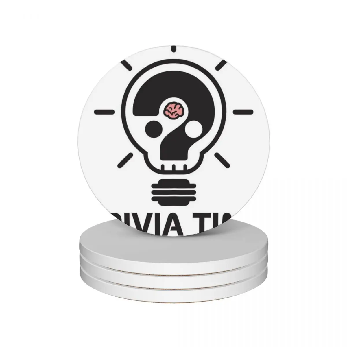 Подкастинговые керамические подставки Trivia Time (набор из 4 шт.) кухонные аксессуары