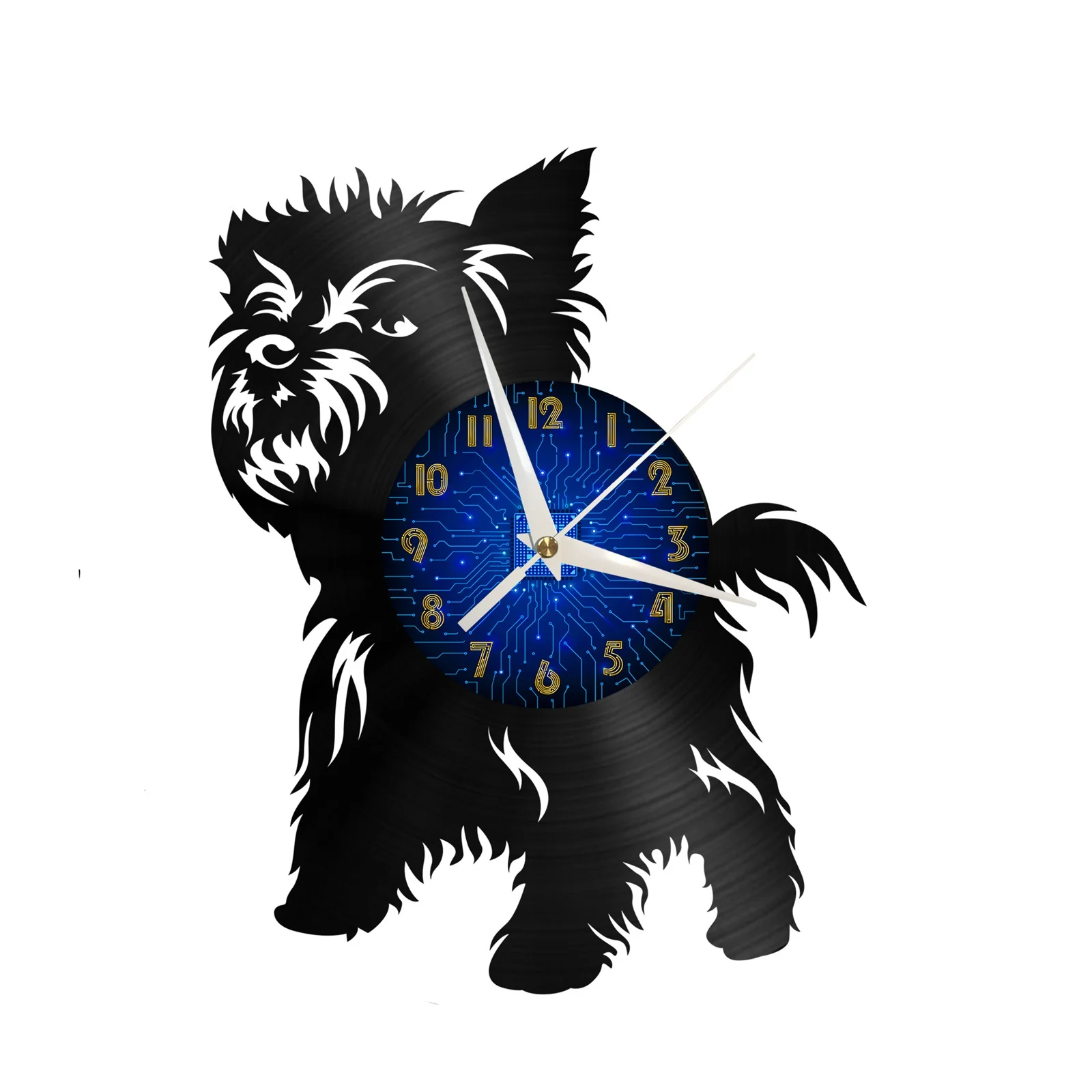 

Yorkshire Terrier dog Vinyl Record Wall Clock for Kitchen Wall Decor Wall Art