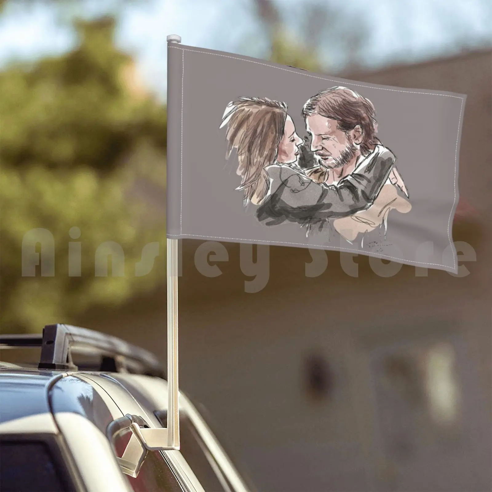 Мы находимся далеко от мелководья сейчас флаг автомобиля Смешные звезды музыка