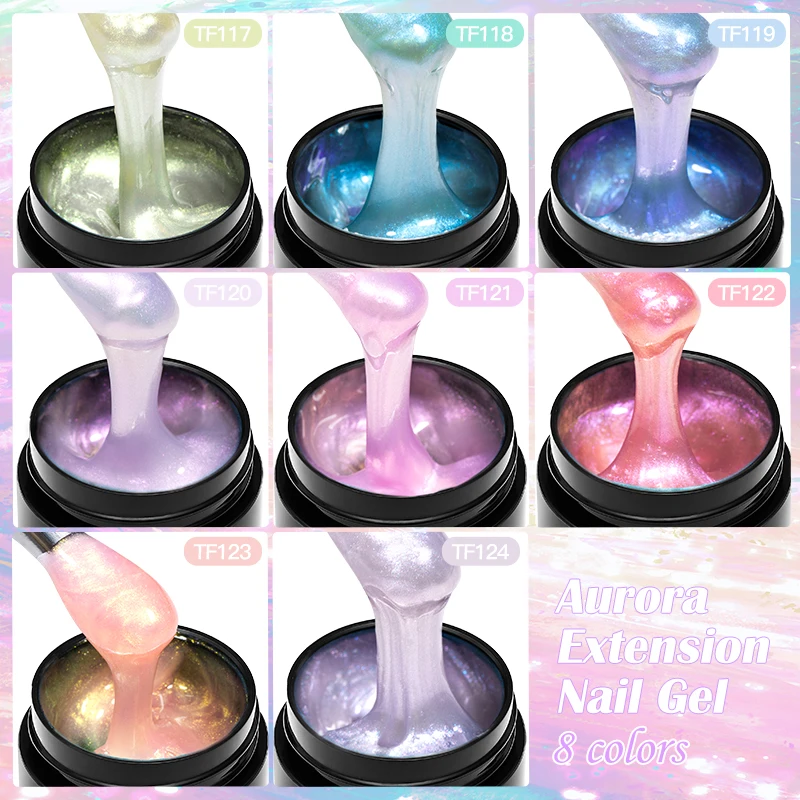Фото 8 мл Aurora Extension Gel Nail Polish Синий Розовый Фиолетовый Акриловый Камуфляжный Жесткий Гель Полуперманентный УФ-гель Для Наращивания Ногтей DIY №5