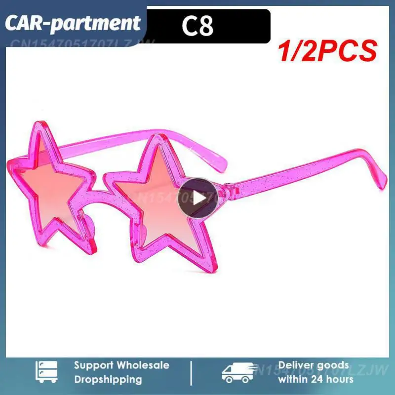 

1/2PCS Unique Star Shape Sunglasses Shining Sun Glasses Vintage Pentagram Sunglasses For Women Outddor Summer Beach Eyewear