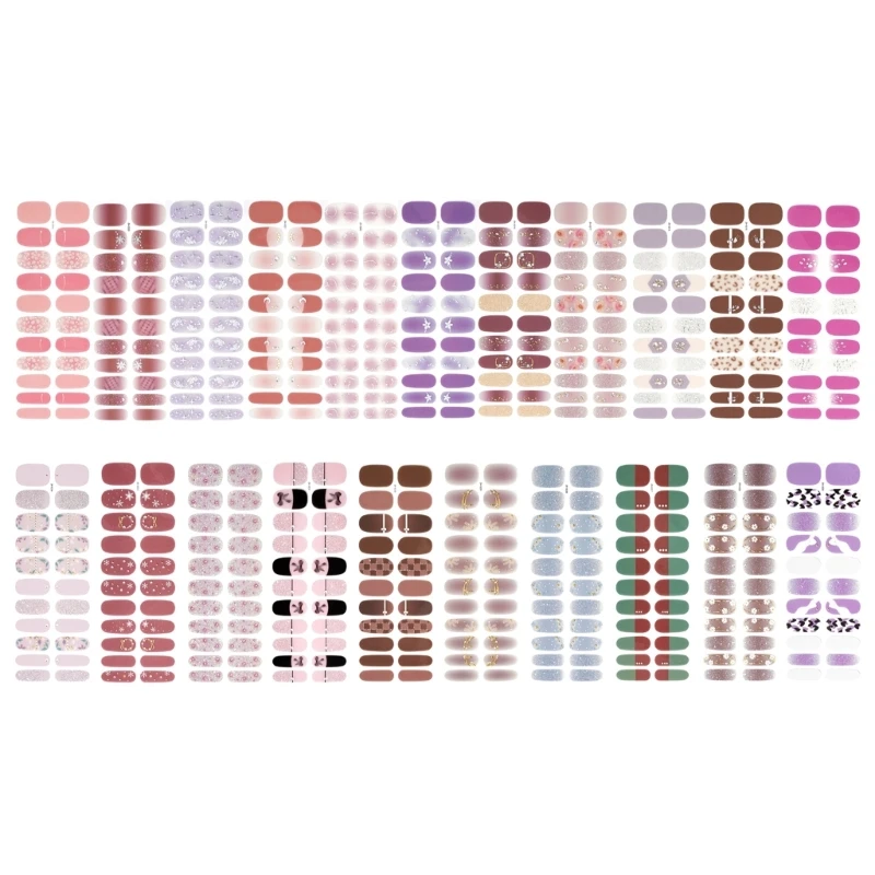 22 шт./лист, самоклеящиеся полоски для ногтей