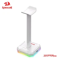 redragon scepter pro ha300 rgb headphones stand with 4 usb 2 0 hub portsheadphone holder for gamers gaming computer pc desk