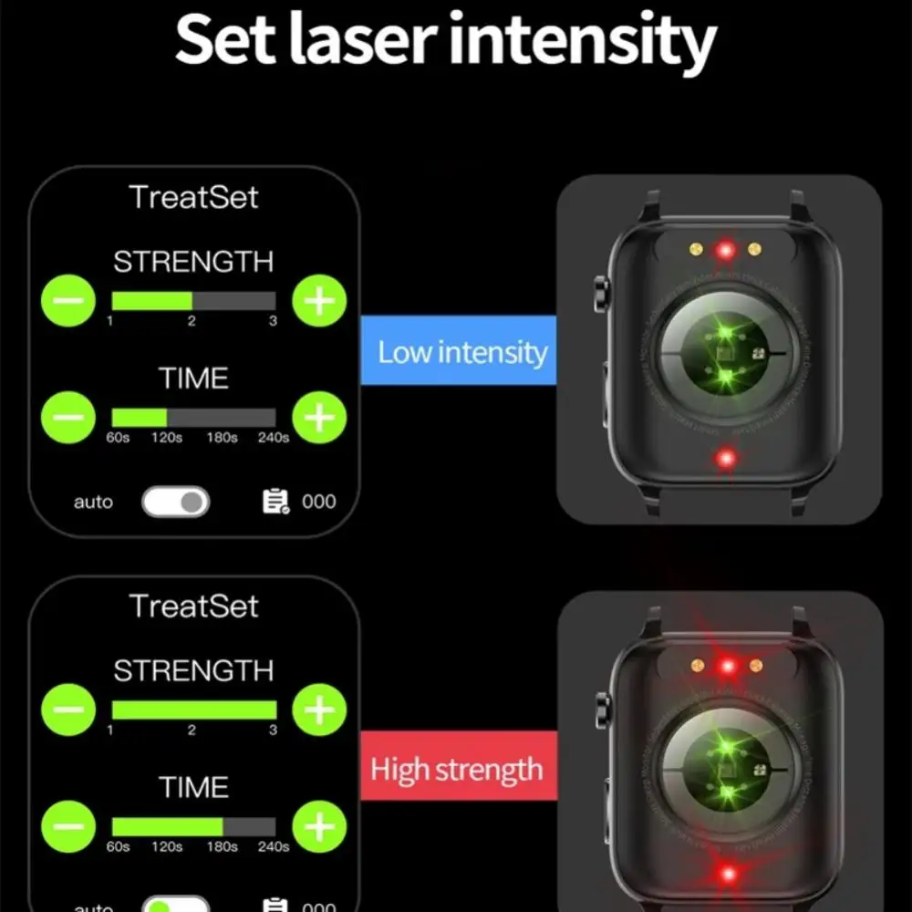 F100 Smartwatch Laser Treatment Smart Bracelet 24h Heart Rate Health Monitoring Full Touch Screen F100 Smart Watch 2023 1.7inch