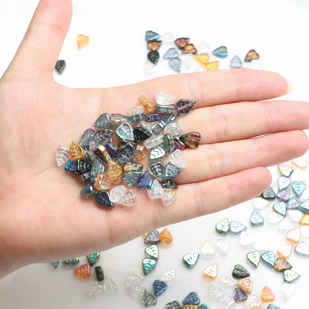 30 шт./партия стеклянные бусины в форме лепестков