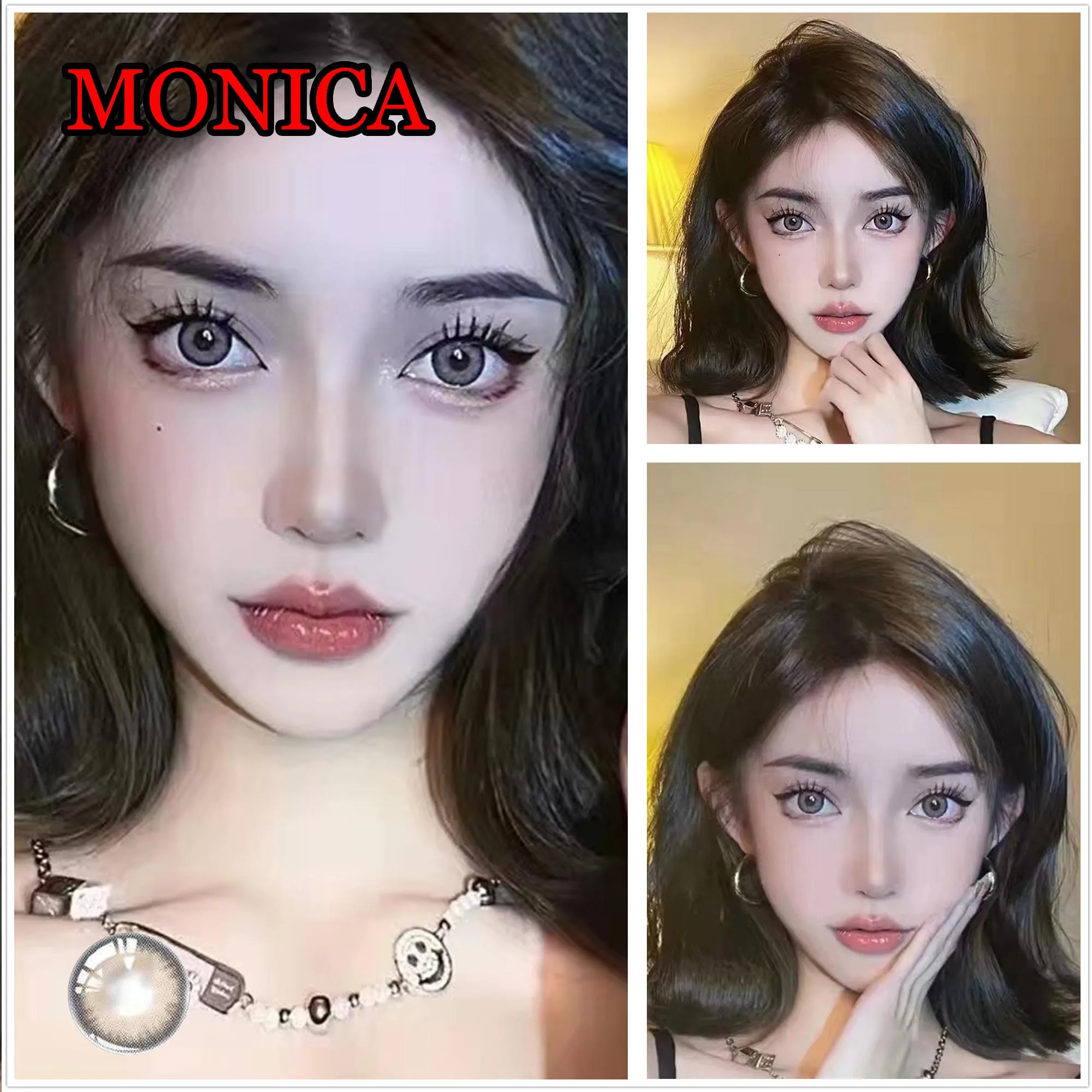 

Hotsale 14.50mm Eye Contact Lenses for Women Men 1 Year Glass Soft Eyewear with Prescription lentes de contacto Monica