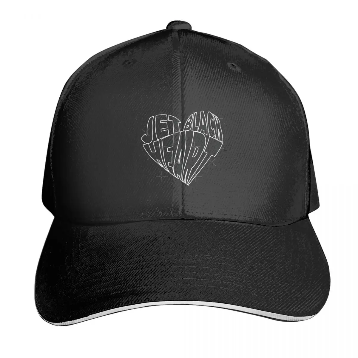 

Jet Black Heart Casquette, Polyester Cap Customizable Moisture Wicking Nice Gift