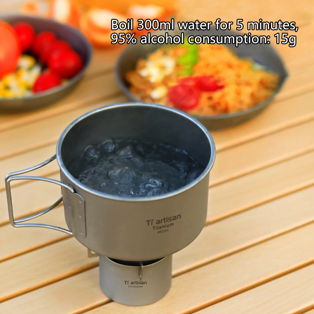 

100ml Camping Titanium Alcohol Stove Lightweight Liquid Spirit Stove Furnace For Camping, Hiking, Backpacking