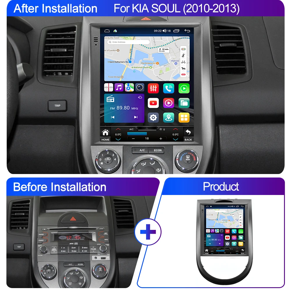 Автомагнитола LEHX Pro 2 din Android 11 мультимедийная стереосистема для Kia Soul AM 2010-2013 Carplay