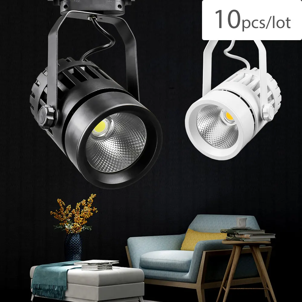 

LED Track Lighting 30W Spot Lamp for Indoor Lighting Clothes Jewel Shop Restaurant Dining room 10Pcs