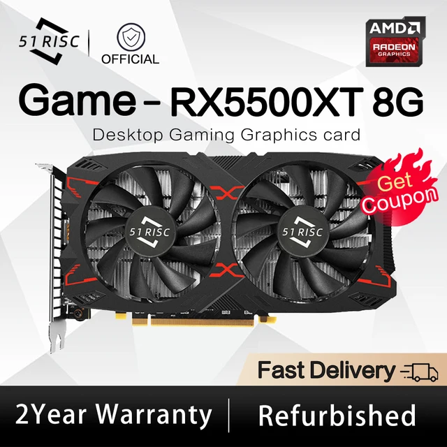 SHELI 51RISC RX5500XT 8G D6 Gaming Graphics Card with 8G/128bit/GDDR6 Memory 16GHz Memory Frequency DirectX12 3D Feature 1