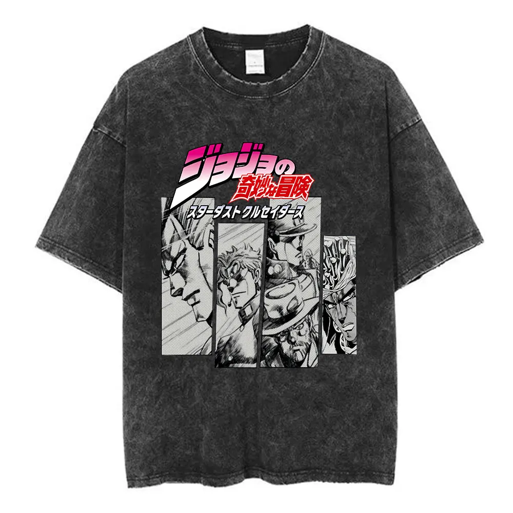 Футболка японского аниме Jojo Bizarre Adventure забавная футболка с героями мультфильмов