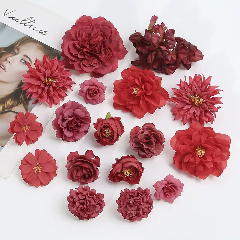 

Искусственные розы и пионы, набор цветов