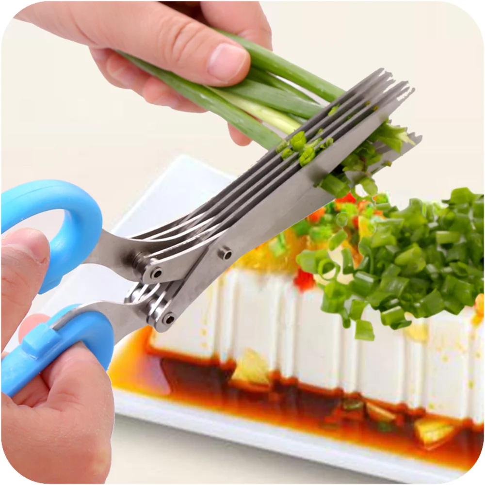 

Kitchen Knives Five-layer Green Onion Kitchen Scissors Household Stainless Steel All-season