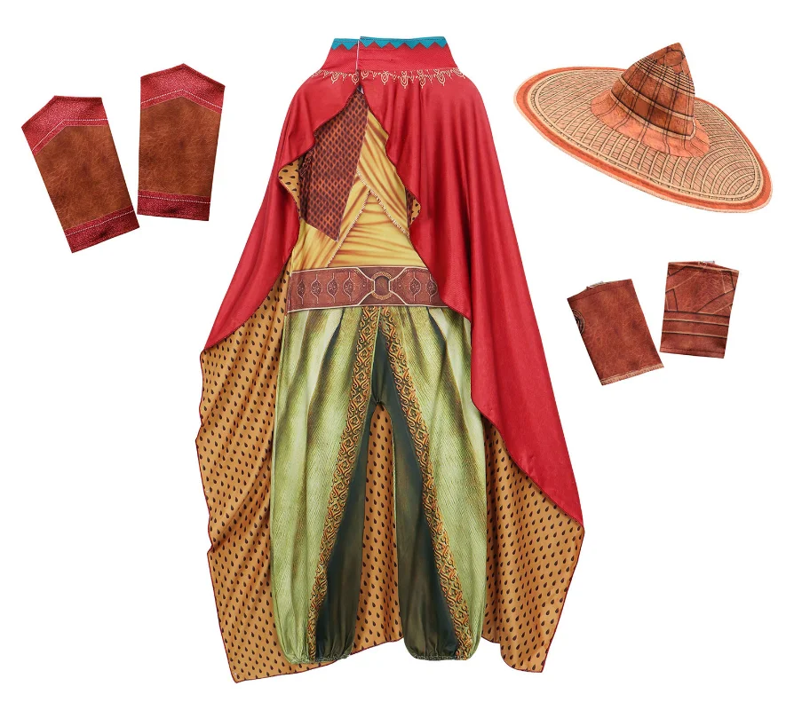 

Anime Movie Raya & The Last Dragon Warrior Raya Cosplay Costume Christmas Child Girl Cape Cloak Hat Halloween Party Clothing