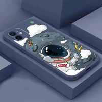 cartoon astronaut cute phone case for apple iphone 11 12 13 pro 12 13 mini x xr xs max 5 6 6s 7 8 plus silicone cover faund etui