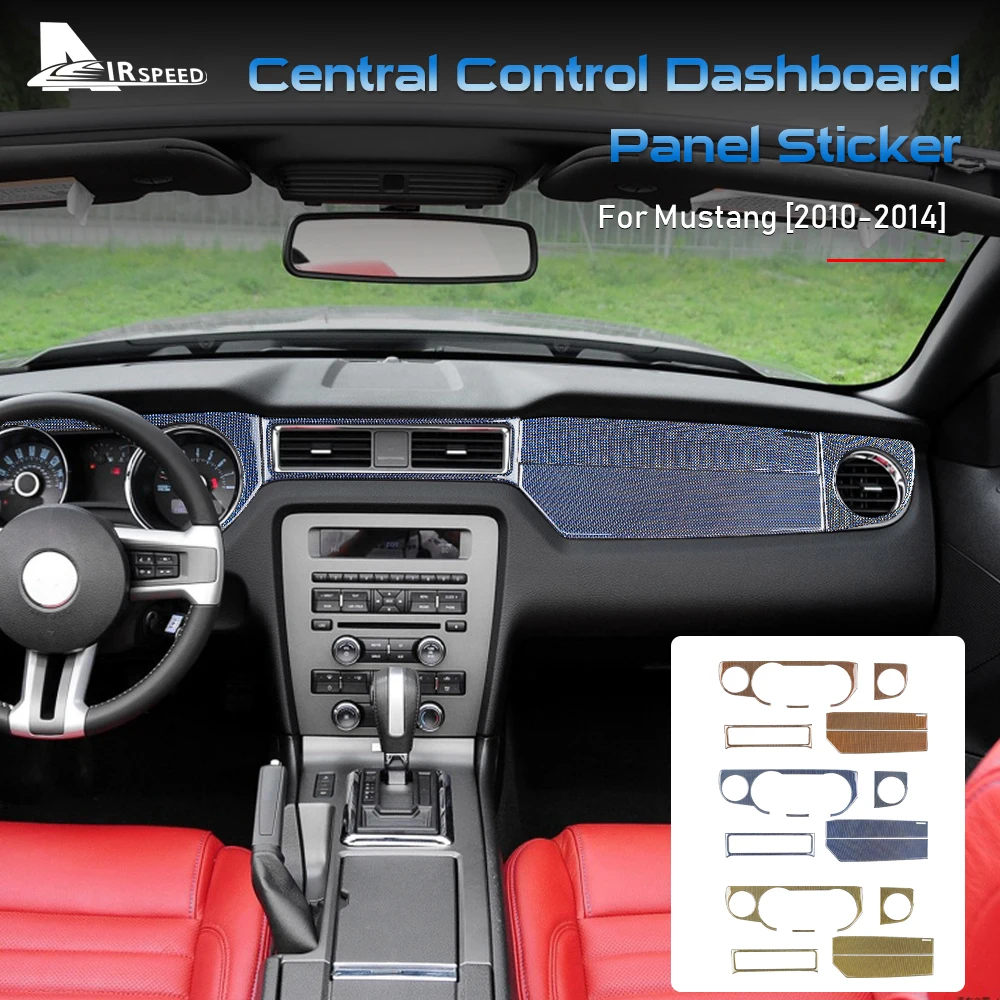

Carbon Fiber for Ford Mustang 2010 2011 2012 2013 2014 Accessories Interior Trim Car Central Control Dashboard Panel Sticker