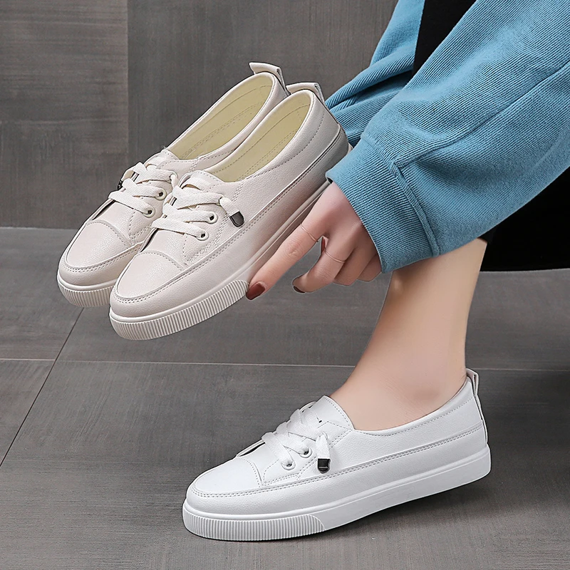 

Summer Shoes Ladies Round Toe All-Match Slip-on Women Female Footwear Casual Sneaker Shallow Mouth 2022 Slip On Driving Small Ne