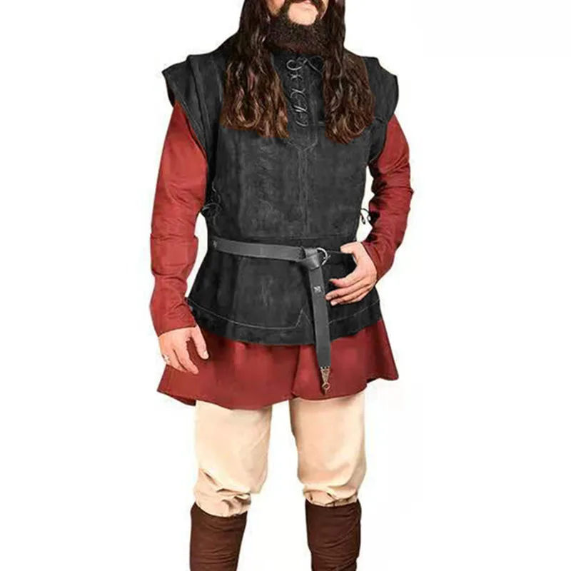 Средневековый жилет викинги искусственная кожа мужской нагрудный |