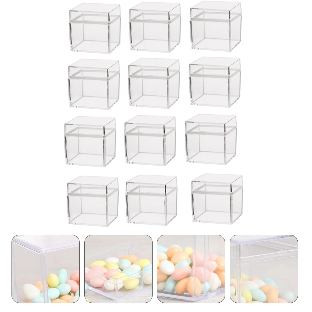 Candy Acrylic Clear Container Square Containers Boxes Weddin