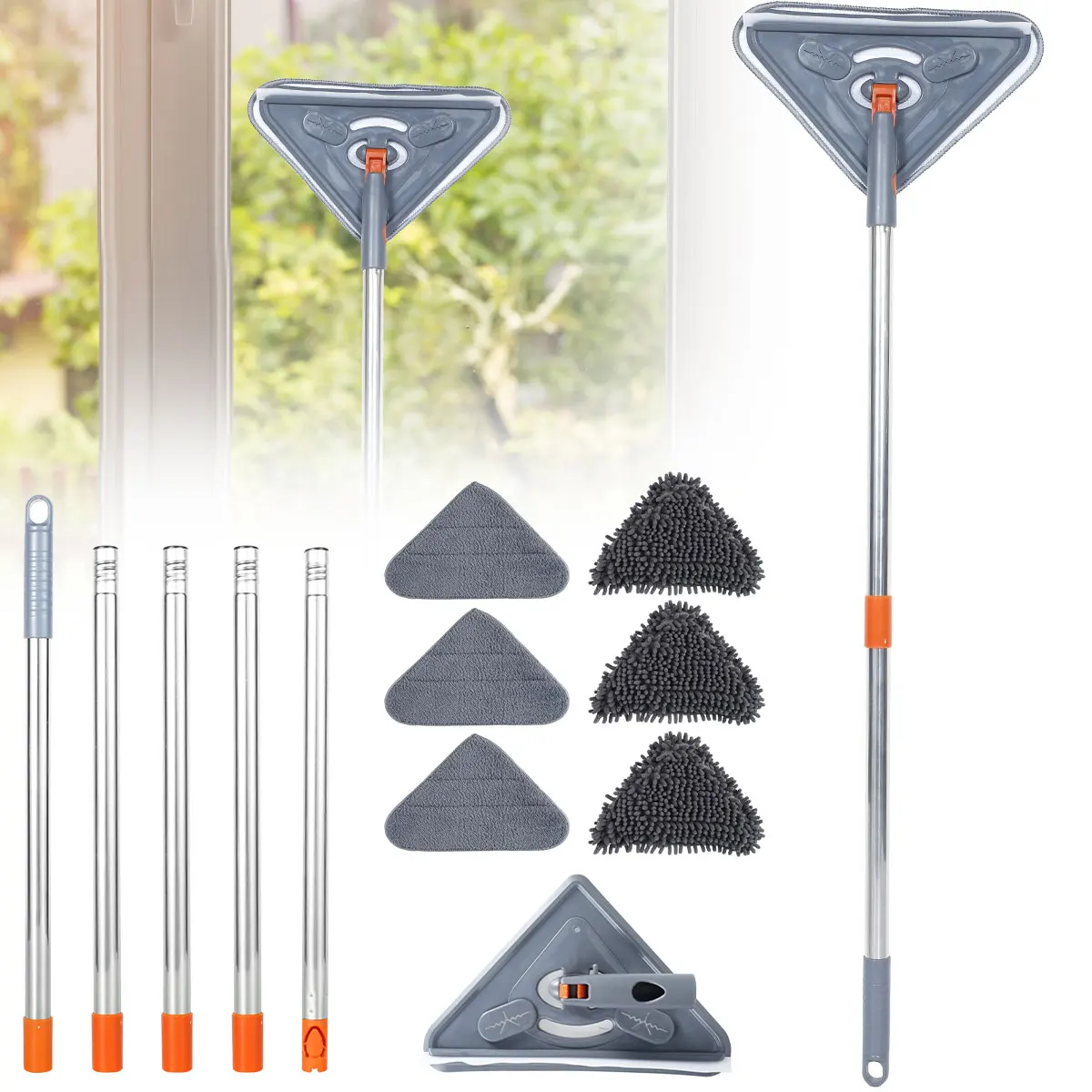 

Швабра настенная с длинной ручкой, вращающаяся на 360 °, из микрофибры