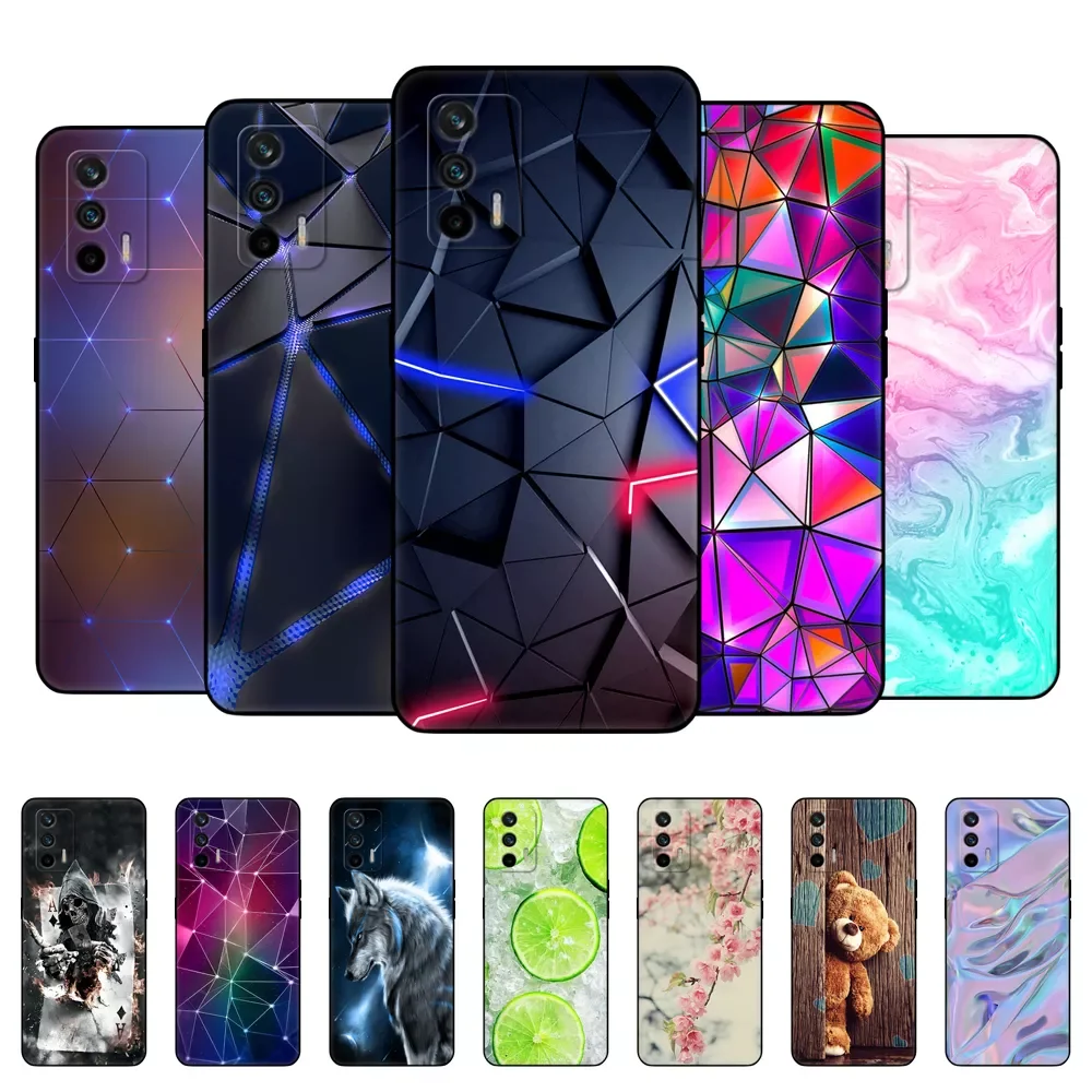 

For Realme GT 5G Case Silicon Back Cover Phone Case For OPPO Realme GT 5G Soft Case RealmeGT RMX2202 coque 6.43" black tpu