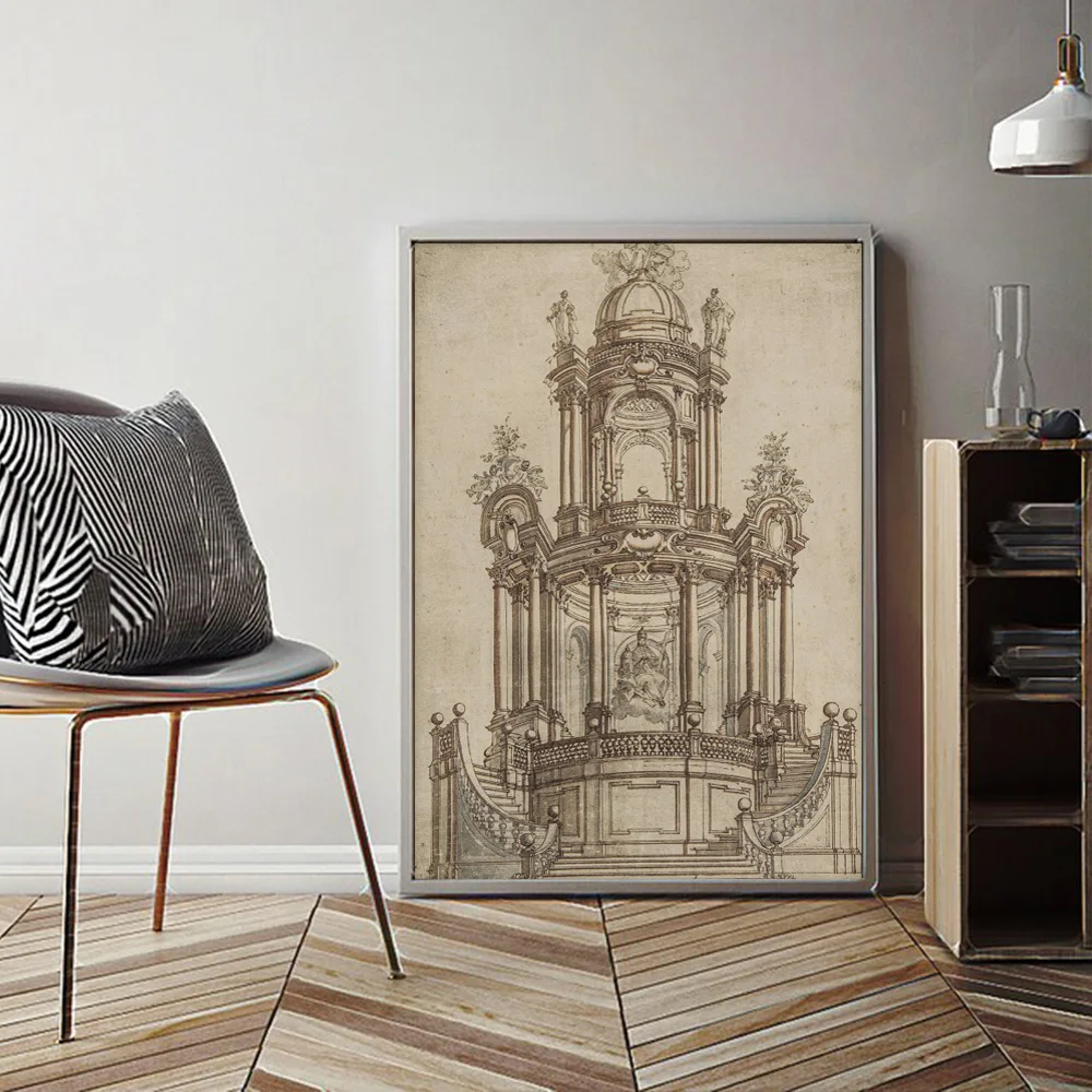 Винтажный чернильный постер для рисования на холсте