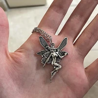 cute fairy tale wings magic pendant chain necklace for women girl kids gift charm jewelry accessories