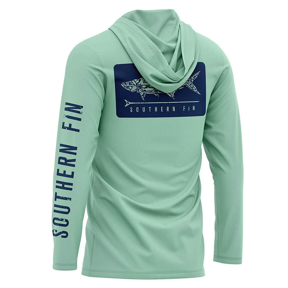 

Men Fishing Hoodie Shirt UPF UV 50+ Lightweight Breathable Thin Fishing Clothes Summer Long Sleeve Sun Protection Fishing Jersey