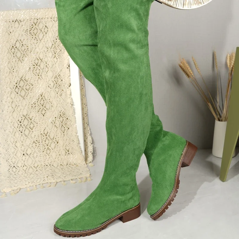 2024. Зимние женские сапоги выше колена. Женские эластичные сапоги.