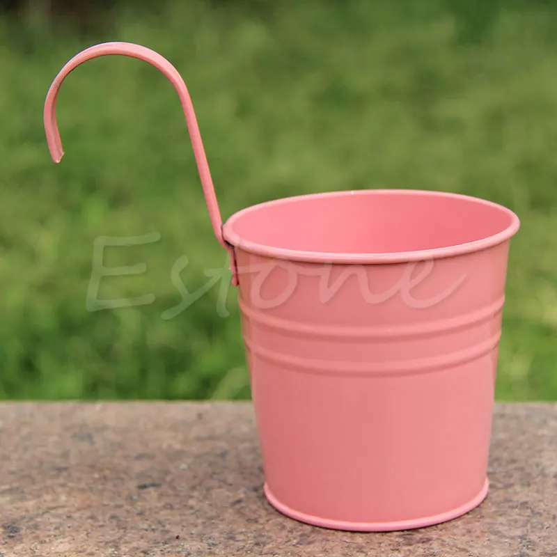 

D0AD Metal Iron Flower Pot Hanging Balcony Garden Plant Planter Home Decor Convenient