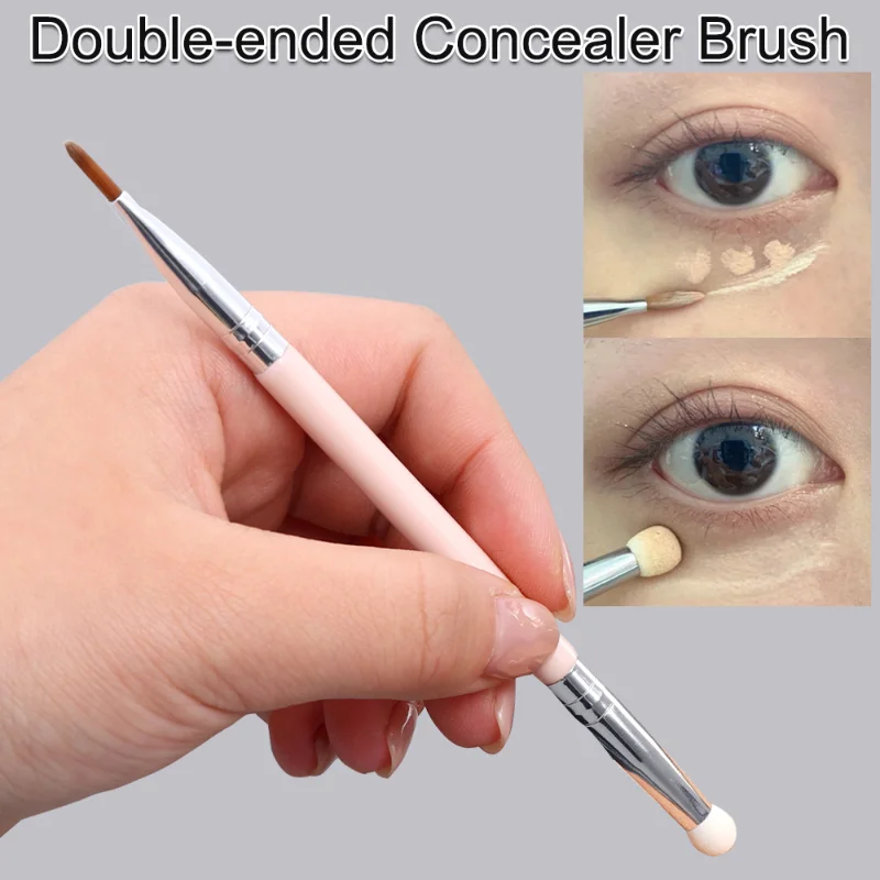 

Professional Concealer Brush Double-ended Sponge Fiber Hair Tear Ditch Conceal Brushes Multi-function Face Precision Makeup Tool
