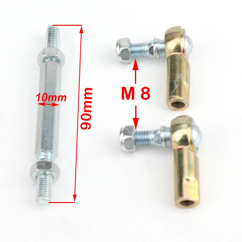

Рулевая тяга M8 1 пара/2 комплекта, шарнирное соединение для 2-тактного электрического мини-квадроцикла, карта, багги, скутера, аксессуары для детей, 90 мм/110 мм