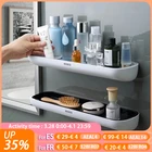 Настенная прямоугольная полка для ванной с вешалкой для полотенец, лосьонов, органайзер для хранения аксессуаров для ванной