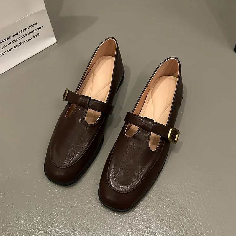 

Fashion Women Loafers Ballet Dance Shoes Slip On Cross Strap Loafers Black Beige Brown Flat Low Heels Autumn Spring Dress Shoes