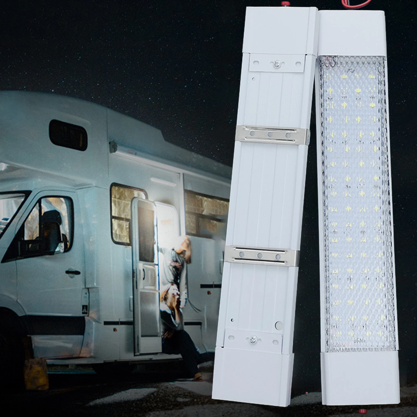 

12V LED Interior Light Bar 72LEDs 1200LMLED Light Strip 5000K LED Light With ON/Off Switch For Enclosed Freight Trailer For Cars