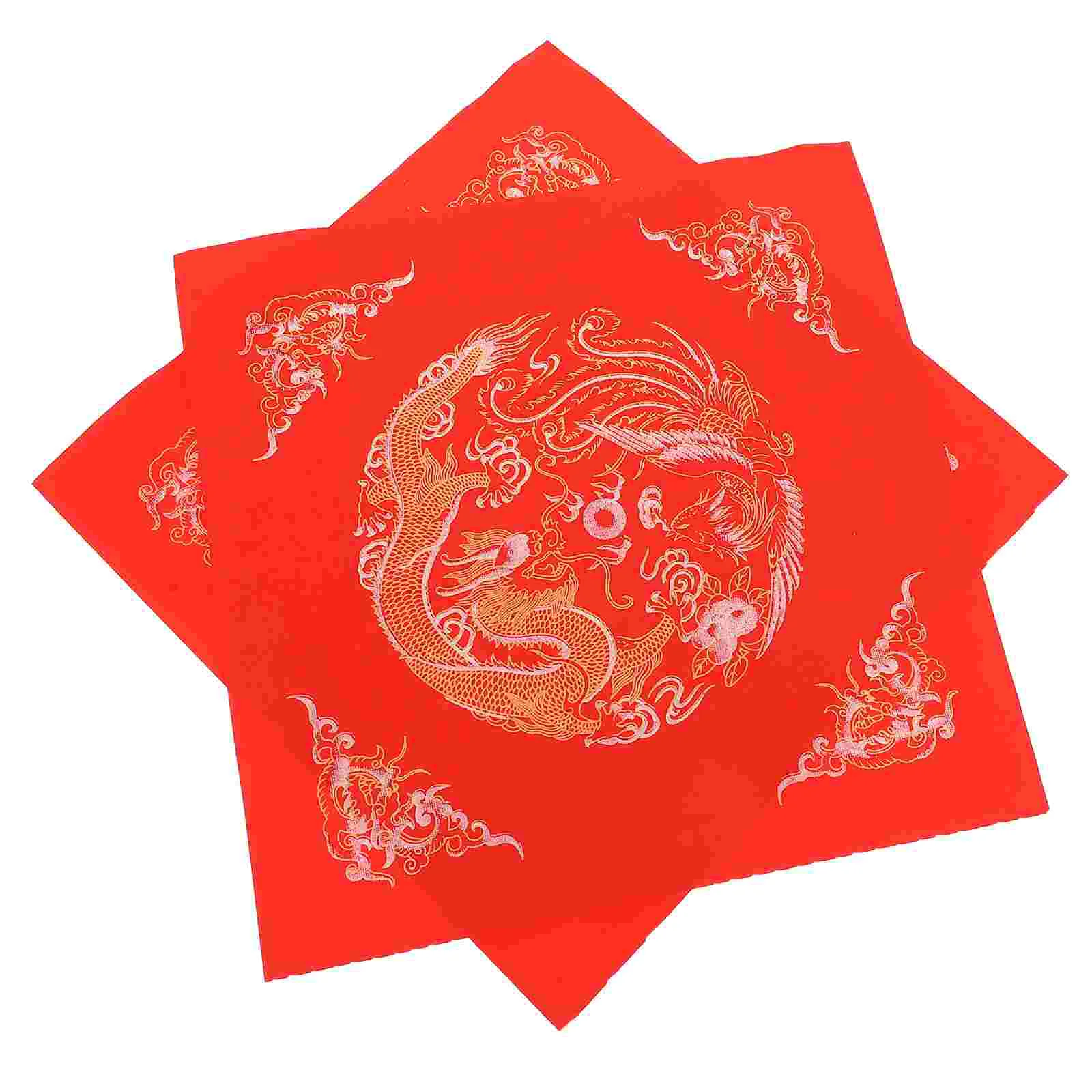 

40 Pcs Blank Fu Character Paper Blank Xuan Paper Red Paper Chinese New Year Supplies